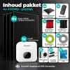 Inhoud 4x430Wp platdakpakket met serie-omvormer en alle meegeleverde onderdelen