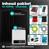 Inhoud 8x430Wp schuindakpakket met serie-omvormer en alle meegeleverde onderdelen