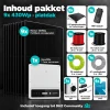 Inhoud 9x430Wp platdakpakket met serie-omvormer en alle meegeleverde onderdelen
