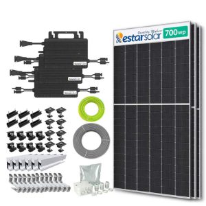 Zonnepanelen pakket voor schuindak - 2.1 kW - 3x 700wp met micro-omvormers - Plug & Play