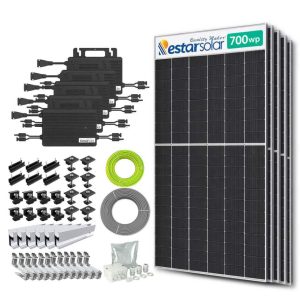 Zonnepanelen pakket voor schuindak - 7.7 kW - 11x 700wp met micro-omvormers - Plug & Play