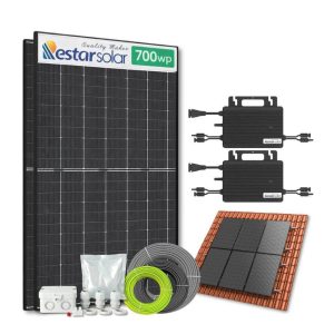 Zonnepanelen pakket voor schuindak - 1.4 kW - 2x 700wp met micro-omvormers - Plug & Play