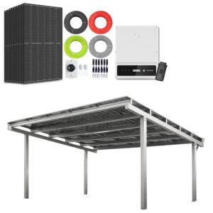 Solar Carport Pakket - 6.6 kW - 15x 440wp panelen - 1 fase - Zilver