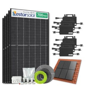 Zonnepanelen pakket voor schuindak - 5.6 kW - 8x 700wp met micro-omvormers - Plug & Play