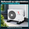 Compleet Single Split Airco pakket - 3.5 kW -  Koelen en Verwarmen - Doe-het-zelf pakket - Buitenunit op rubberblokken