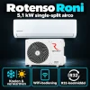 Compleet Single Split Airco pakket - 5.1 kW -  Koelen en Verwarmen - Doe-het-zelf pakket - Rotenso Roni
