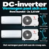 Compleet Single Split Airco pakket - 2x 2.6 kW bundel -  Koelen en Verwarmen - Doe-het-zelf pakket - DC-inverter