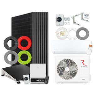 Compleet XXL pakket - Zonnepanelen 3.4 kW (8x 430Wp) voor platdak + Single Split Airco Pakket 2.6 kW