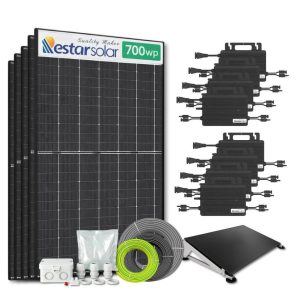 Zonnepanelen pakket voor platdak - 5.6 kW - 8x 700wp met micro-omvormers - Plug & Play