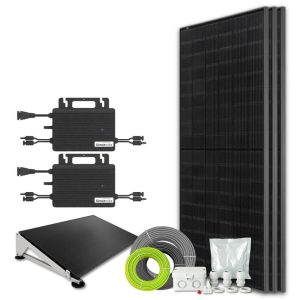 Zonnepanelen pakket voor platdak - 1.3 kW - 3x 430wp met micro-omvormers - Plug & Play
