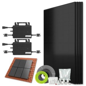 Zonnepanelen pakket voor schuindak - 1.7 kW - 4x 430wp met micro-omvormers - Plug & Play