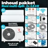 Compleet Multi Split Airco pakket – 2x 2.6 kW binnenunit – Koelen en Verwarmen - Inhoud pakket