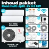 Compleet Multi Split Airco pakket – 2x 3.5 kW binnenunit – Koelen en Verwarmen - Inhoud pakket