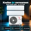 Compleet Multi Split Airco pakket – 2x 3.5 kW binnenunit – Koelen en Verwarmen - Koelen én verwarmen