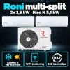 Compleet Multi Split Airco pakket – 2x 3.5 kW binnenunit – Koelen en Verwarmen - Rotenso Roni