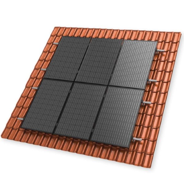 Zonnepanelen op een schuindak onderstel