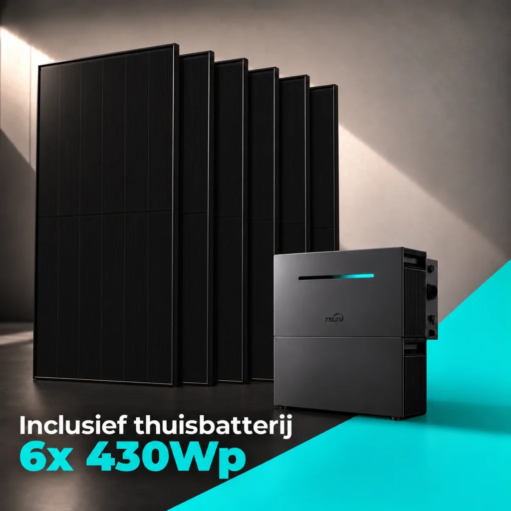 Zonnepanelen Pakket 6x 430Wp met TSUN Thuisbatterij 4 kWh