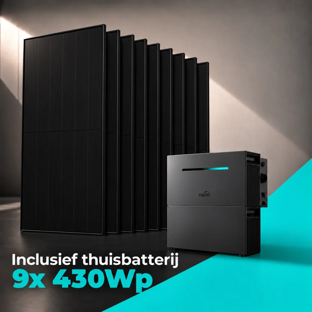 Zonnepanelen Pakket 9x 430Wp met TSUN Thuisbatterij 4 kWh