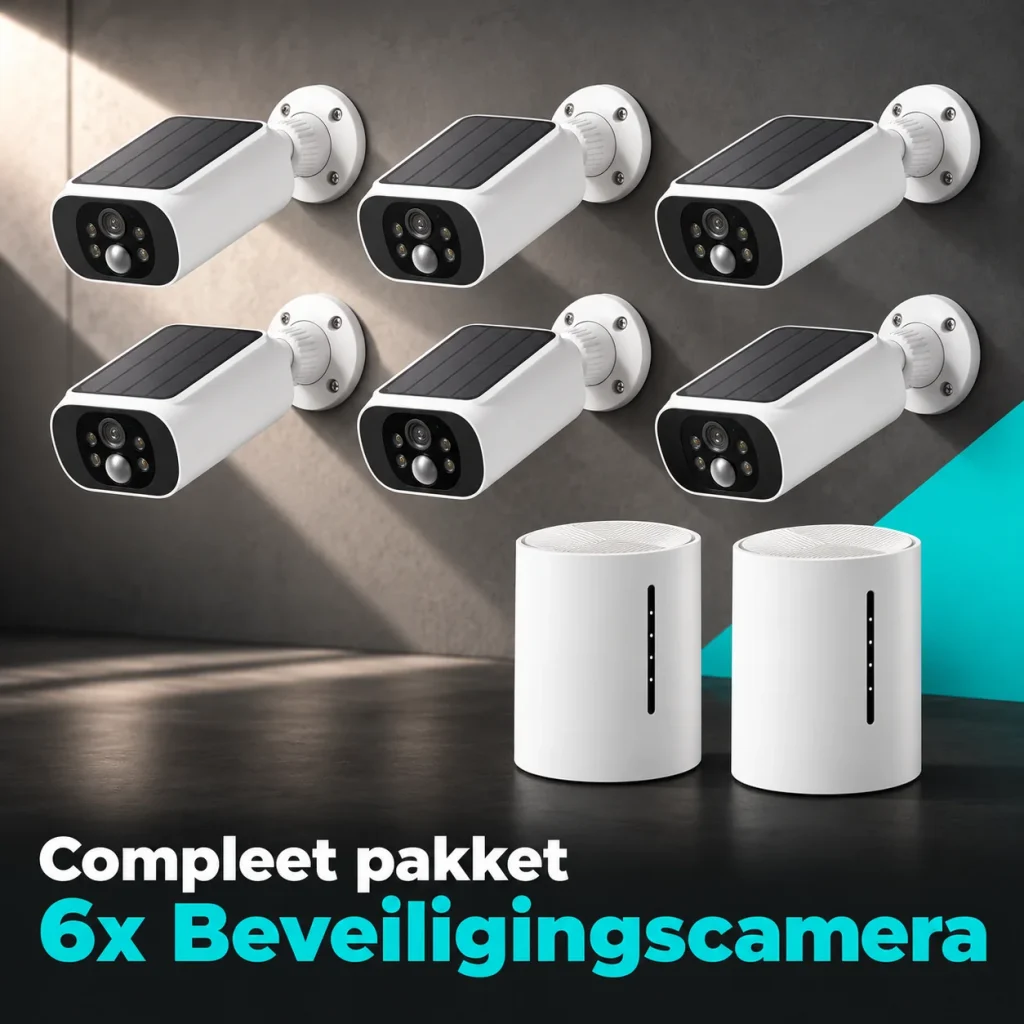 Beveiligingscamera pakket - 6x Solar camera - Draadloos - Plug & Play