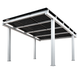 Single solar carport zilver