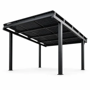 Single solar carport zwart