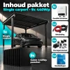 Single solar carport voor één auto, Zwart — Pakketinhoud
