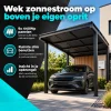 Single solar carport voor één auto, Zwart — Zonnestroom op je oprit