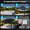 Single carport zwart plaatsen in 4 stappen: fundering, constructie, zonnepanelen en elektrische aansluiting