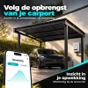 Single solar carport voor één auto, Zwart — Monitoring