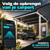 Single solar carport voor één auto, Zilver — Monitoring