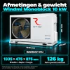Windmi 10kw Afmetingen - warmtepomp pakket met rubberen blokken